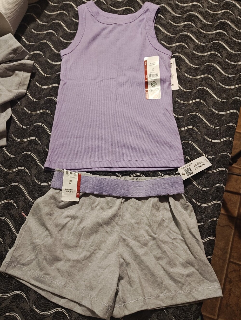 wonder nation Lavender Tank Top and Gray Shorts Set